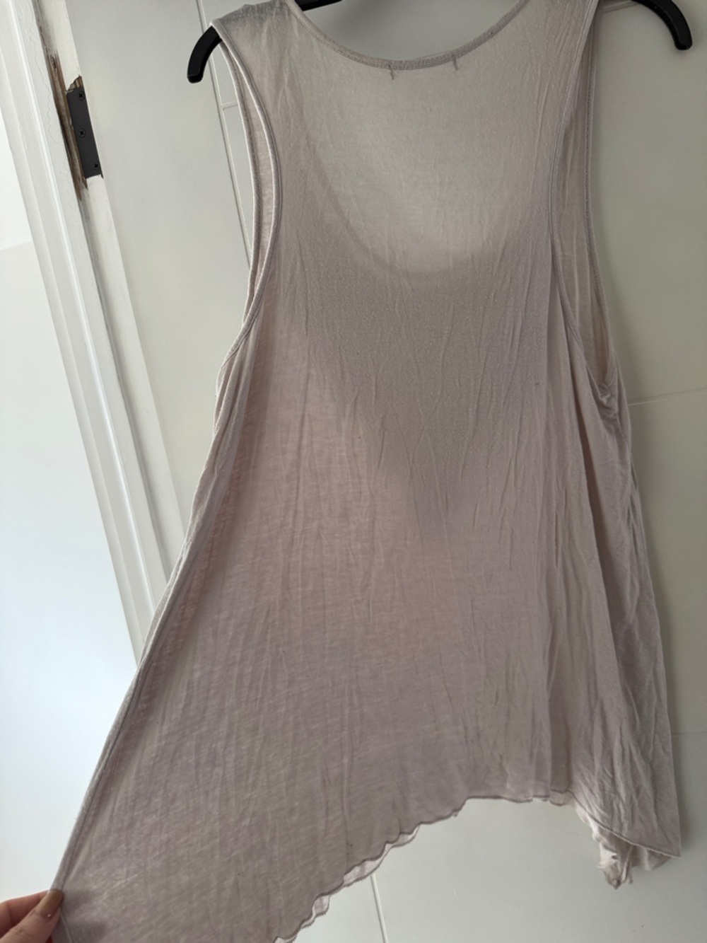 Sleeveless Sequin-Embellished Tank Top - Light Gray with silver Sequins - Picture 4 of 5